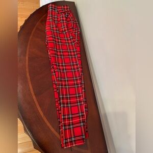 Red Plaid Women's Pants by Indero